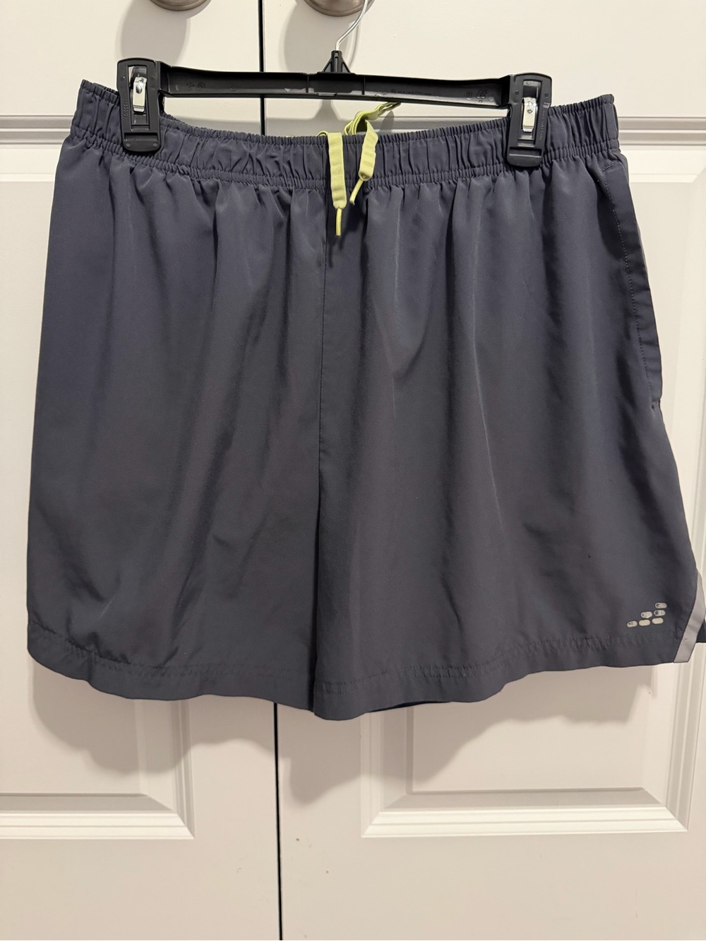 bcg Men's Athletic Shorts in Dark Gray with Neon Yellow Drawstring
